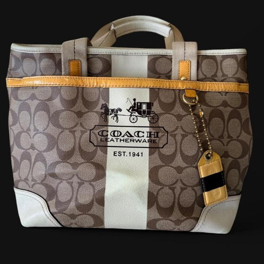 Vintage Coach Heritage Bag stripe/signature
